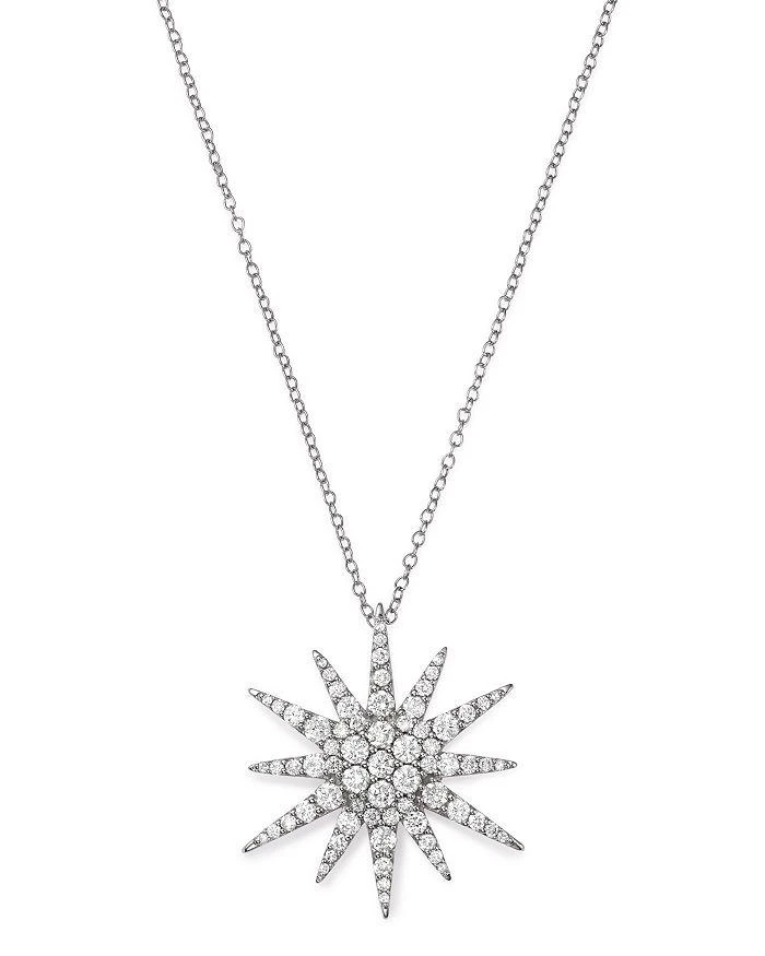 商品Bloomingdale's|Diamond Starburst Pendant Necklace in 14K White Gold, 1.5 tcw,价格¥21353,第1张图片详细描述