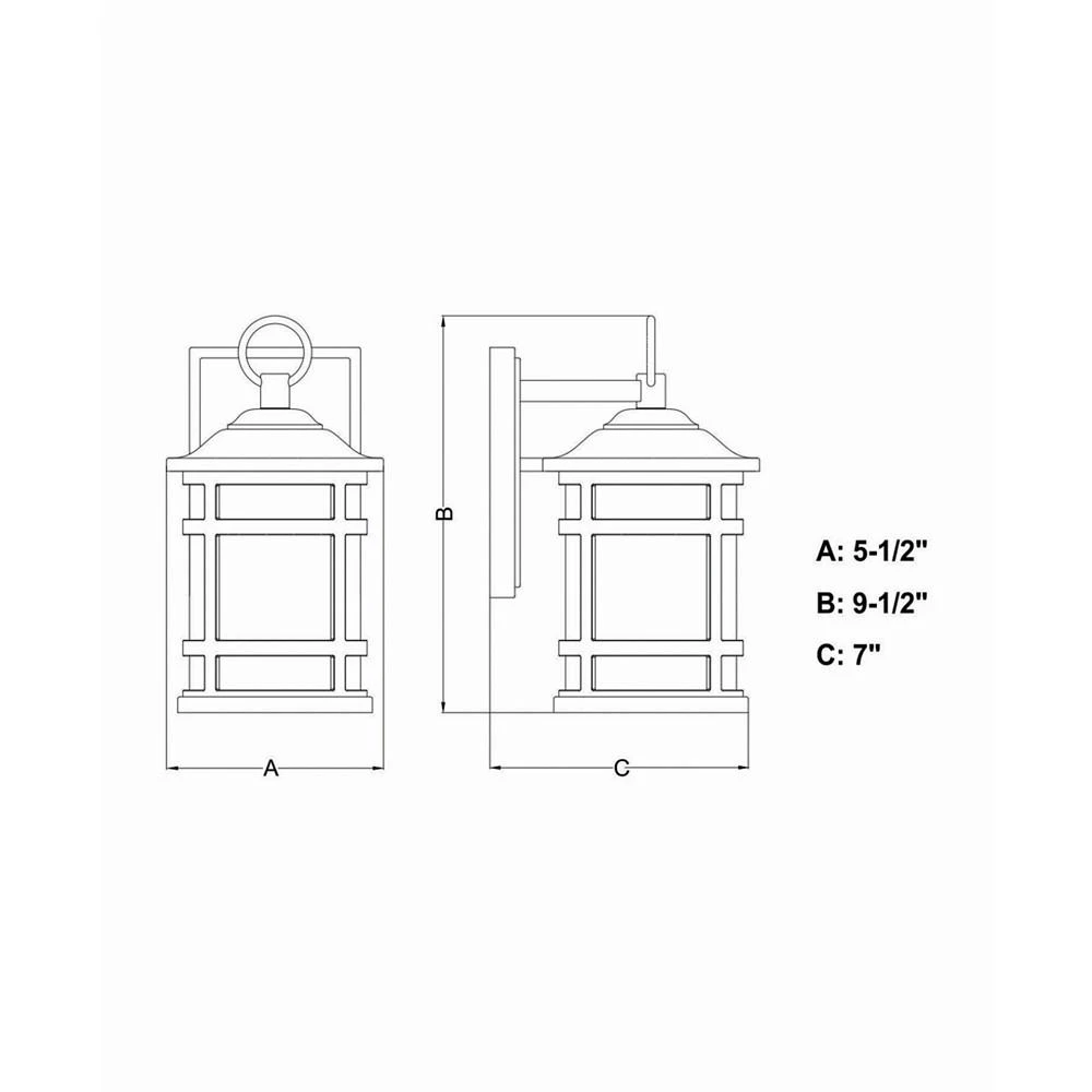 商品Vaxcel|Southport Rust Proof Outdoor Wall Light with Clear Glass,价格¥1660,第4张图片详细描述