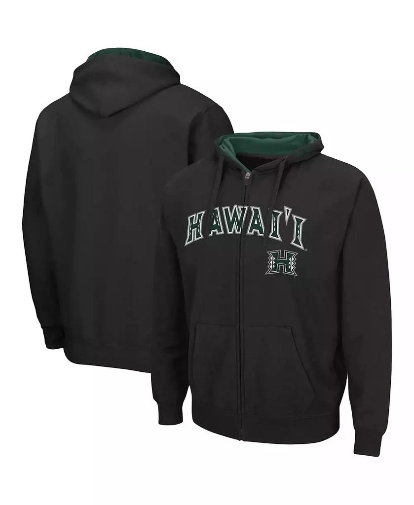 商品Colosseum|Men's Black Hawaii Warriors Arch & Logo 3.0 Full-Zip Hoodie,价格¥308,第2张图片详细描述