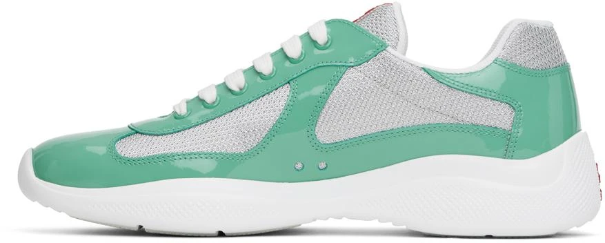 商品Prada|Silver & Green America's Cup Sneakers,价格¥6928,第3张图片详细描述