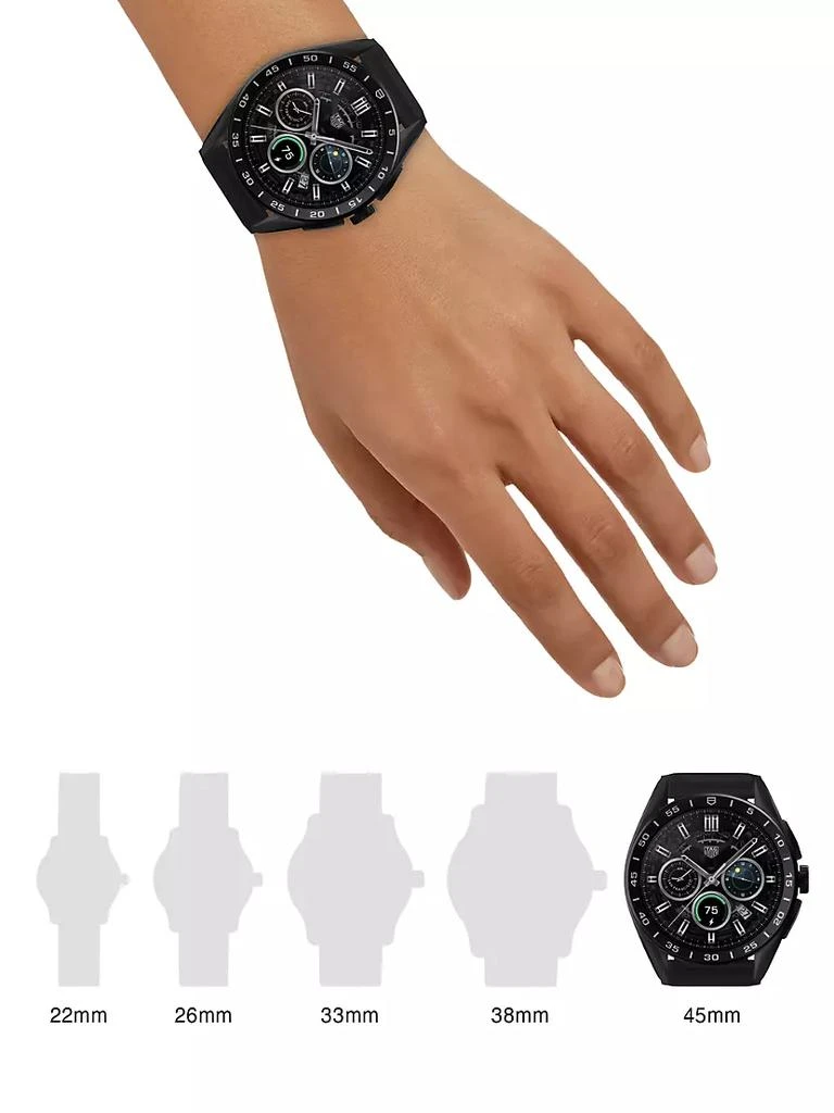 商品TAG Heuer|Connected Calibre E4 Titanium &amp; Rubber Smart Watch/45MM,价格¥14809,第2张图片详细描述