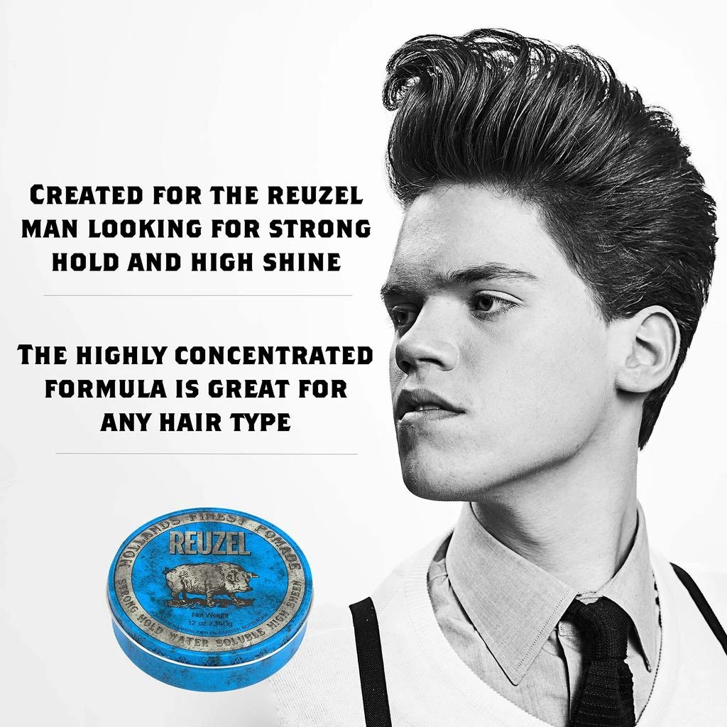 商品Reuzel|Blue Strong Hold Water Soluble Pomade by  for Men - 12 oz Pomade,价格¥342,第2张图片详细描述