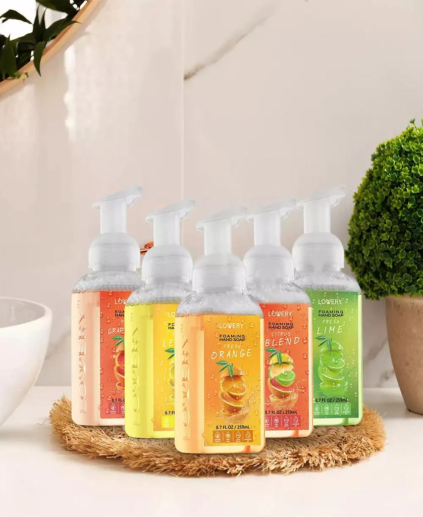 商品Lovery|Hand Foaming Soap in Citrus Blend, Lemon, Orange, Lime, Pink Grapefruit, Moisturizing Hand Soap - Hand Wash Set, 5 Piece,价格¥256,第4张图片详细描述