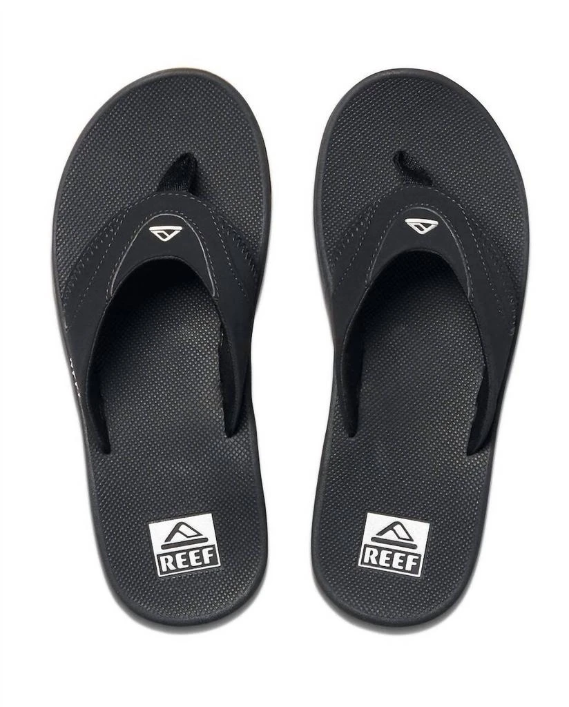 商品Reef|Men'S Fanning Flip Flops in Black/Silver,价格¥464,第3张图片详细描述