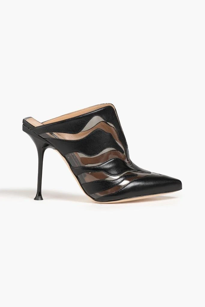 商品Sergio Rossi|Logo-appliquéd PVC and leather mules,价格¥1333,第3张图片详细描述
