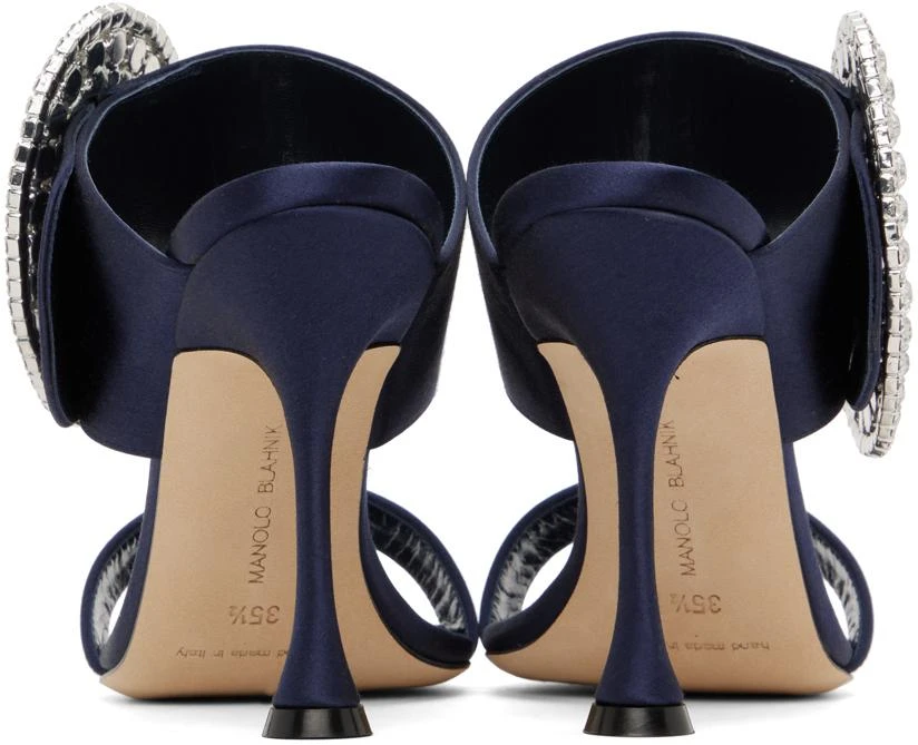 商品Manolo Blahnik|Navy Fibiona Heeled Sandals,价格¥3812,第2张图片详细描述