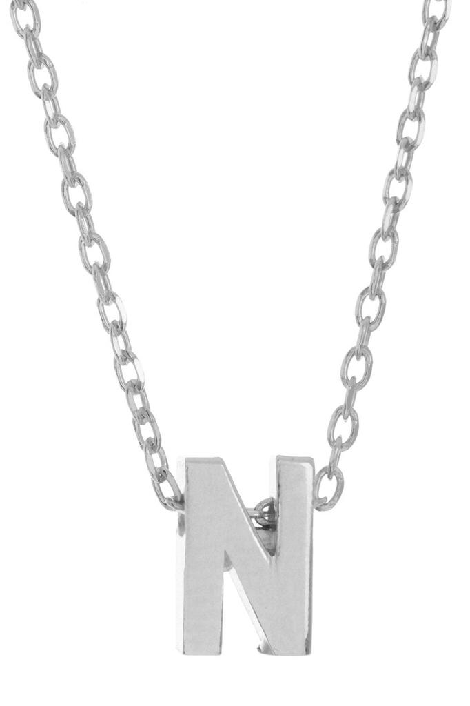 Adornia Initial Necklace White Rhodium .925 Sterling Silver商品第4张图片规格展示