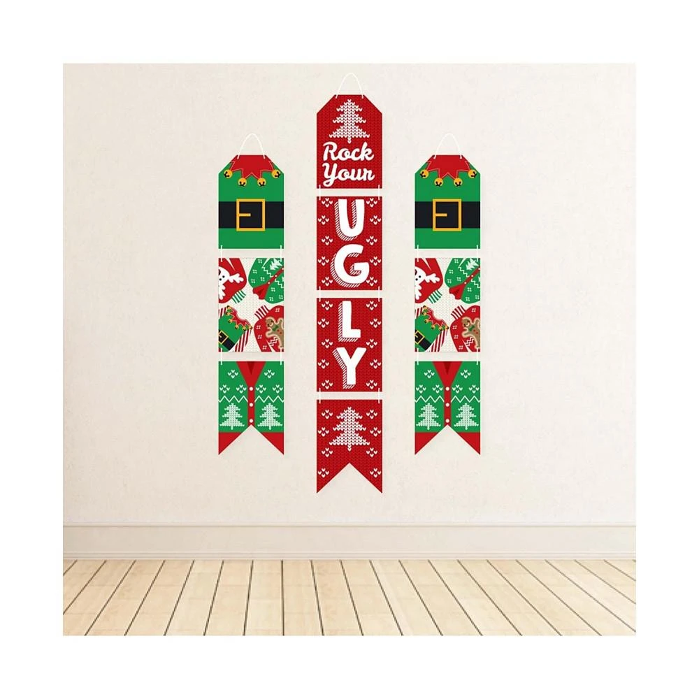 商品Big Dot of Happiness|Ugly Sweater - Hanging Vertical Paper Door Banners Christmas - Indoor Door Decor,价格¥157,第3张图片详细描述