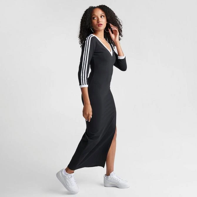 商品Adidas|Women's adidas adicolor Classics 3 Stripes V-Neck Midi Dress,价格¥445,第3张图片详细描述