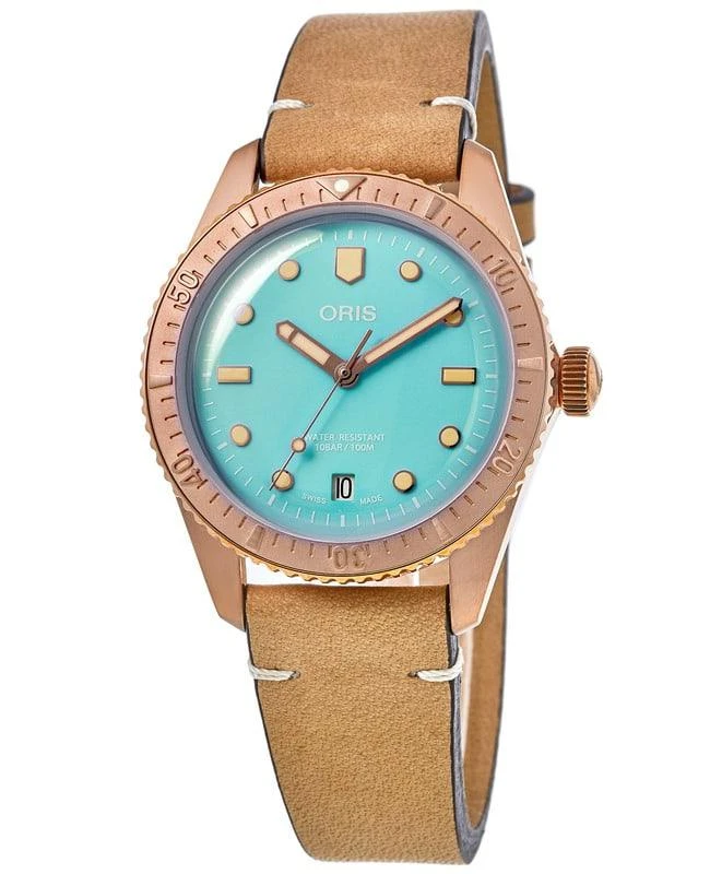 商品Oris|Oris Divers Sixty-Five Candy Blue Dial Bronze Case Unisex Watch 01 733 7771 3155-07 5 19 04BR,价格¥19710,第1张图片