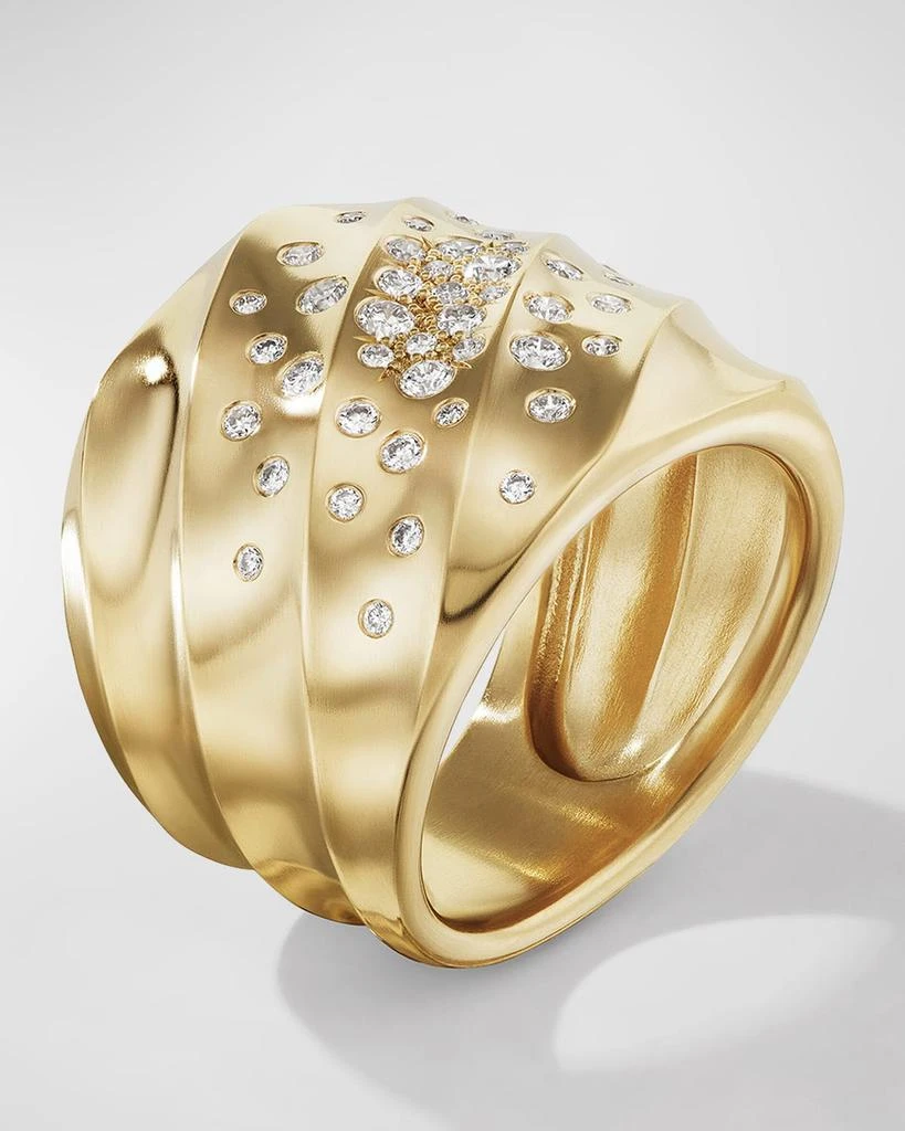 商品David Yurman|Cable Edge Saddle Ring with Diamonds in 18K Gold, 18.8mm, Size 9,价格¥43726,第2张图片详细描述