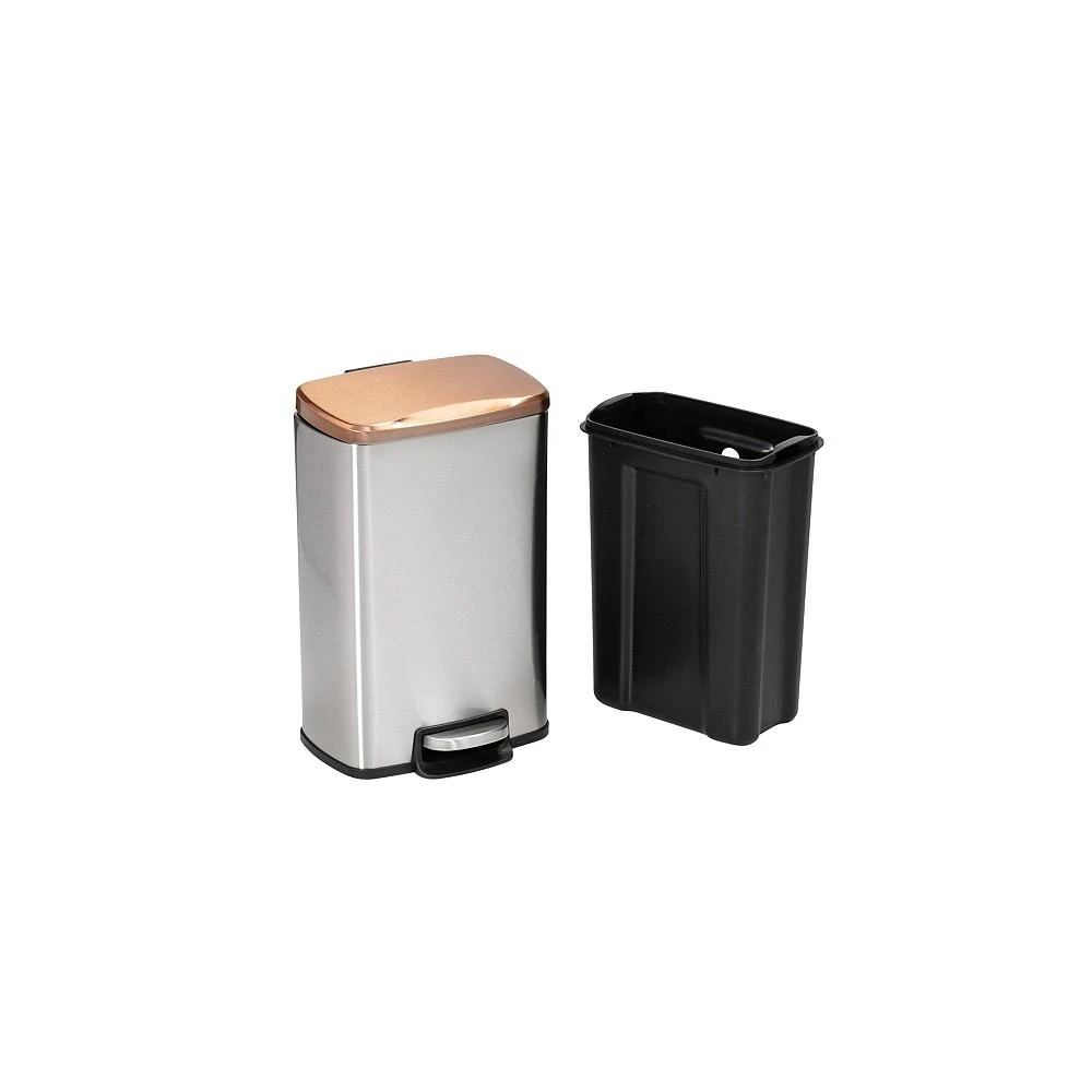 商品Honey Can Do|Stainless Steel Step Trash Cans with Lid, Set of 2,价格¥1553,第3张图片详细描述