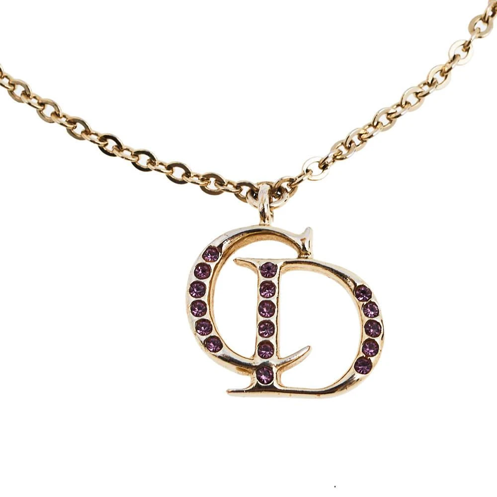 商品[二手商品] Dior|Dior Crystal CD Charm Gold Tone Bracelet,价格¥851,第4张图片详细描述
