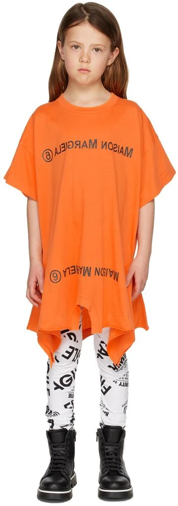 商品MAISON MARGIELA|Kids Orange Mirrored T-Shirt Dress,价格¥469,第2张图片详细描述