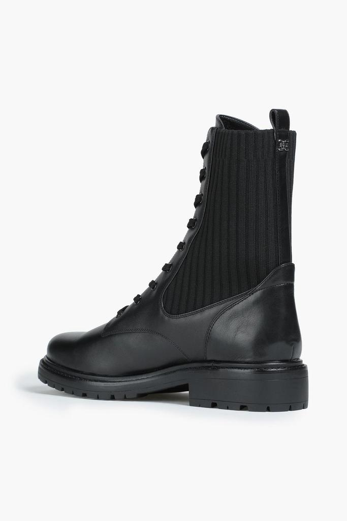 Lydell ribbed-knit and leather combat boots商品第3张图片规格展示