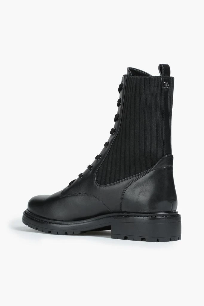 商品Sam Edelman|Lydell ribbed-knit and leather combat boots,价格¥811,第3张图片详细描述