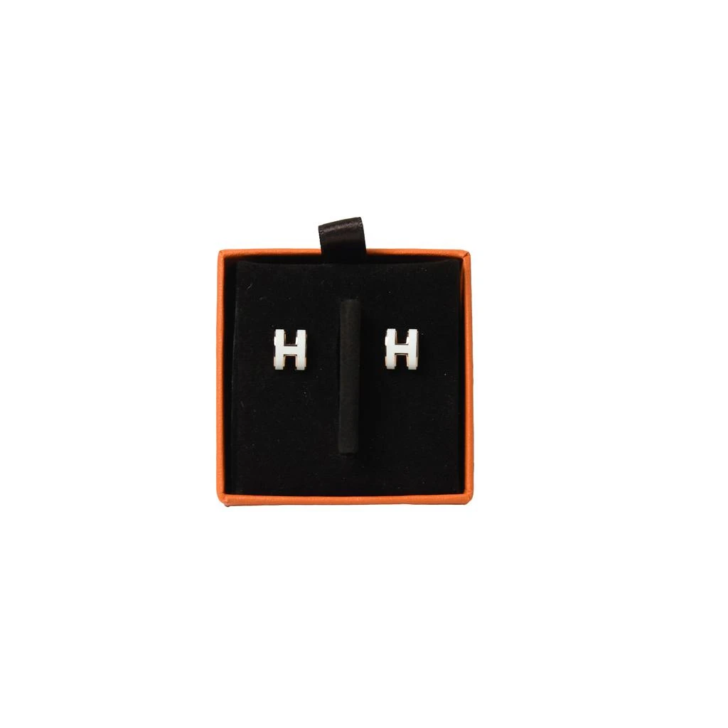 商品Hermes|Hermes Pop H Earring Rose Gold Hardware White,价格¥4732,第1张图片