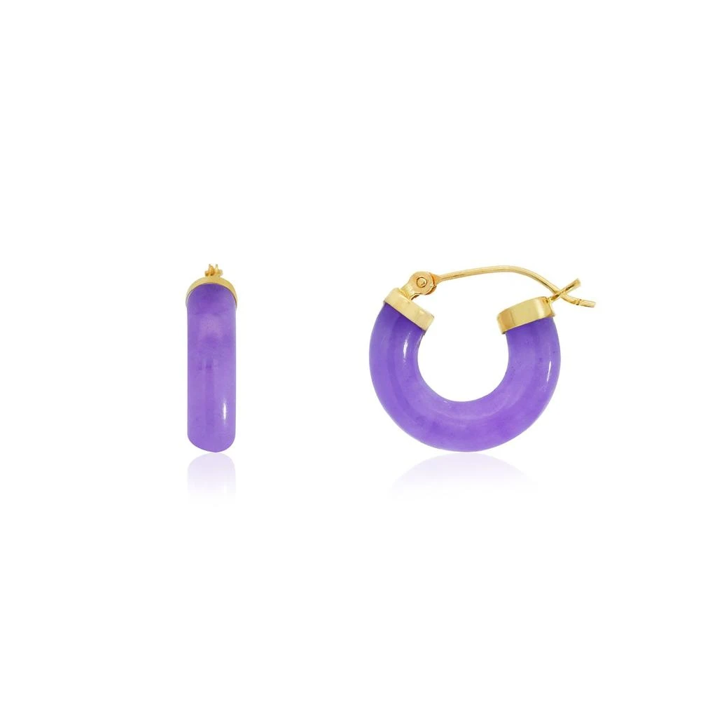 商品The Lovery|Lavender Jade Hoop Earrings 15 millimeters,价格¥1889,第1张图片