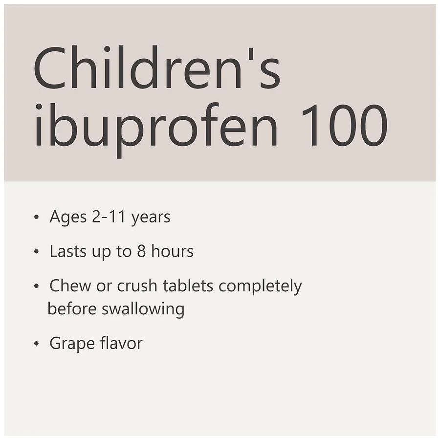 Children's Ibuprofen 100 Chewable Tablets Grape 商品