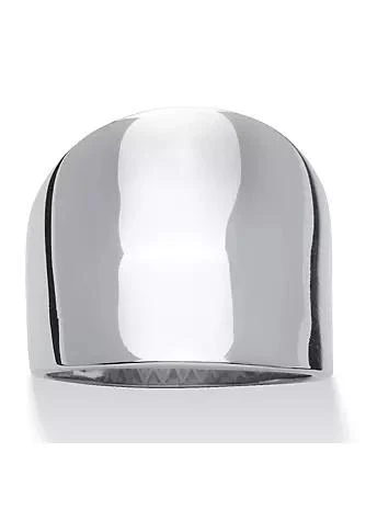 商品Palm Beach Jewelry|Beach Jewelry Stainless Steel Concave Cigar Band Ring,价格¥209,第1张图片