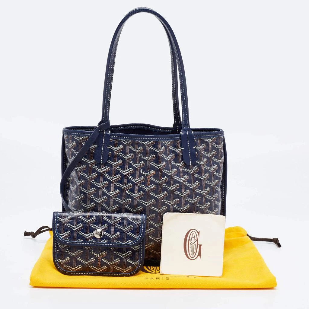 Goyard Navy Blue Goyardine Coated Canvas and Leather Mini Anjou Tote 商品