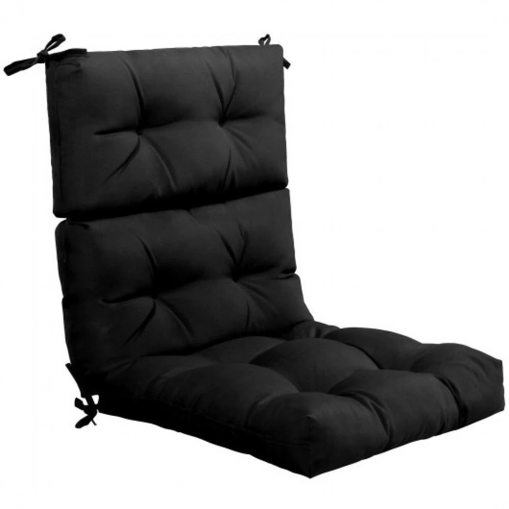 商品Hivvago|22 x 44 Inch Tufted Outdoor Patio Chair Seating Pad-Black,价格¥655,第1张图片