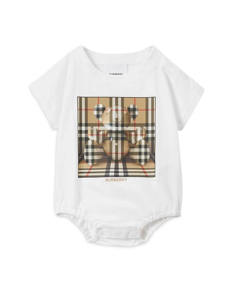 商品Burberry|Unisex Dolby Check Thomas Bear Print Cotton Bodysuit - Baby,价格¥1390,第1张图片
