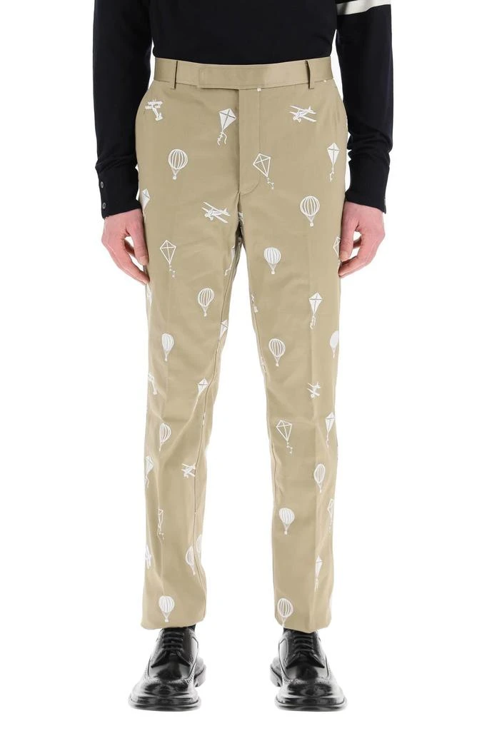 商品Thom Browne|Thom browne embroidered chino pants,价格¥6257,第2张图片详细描述