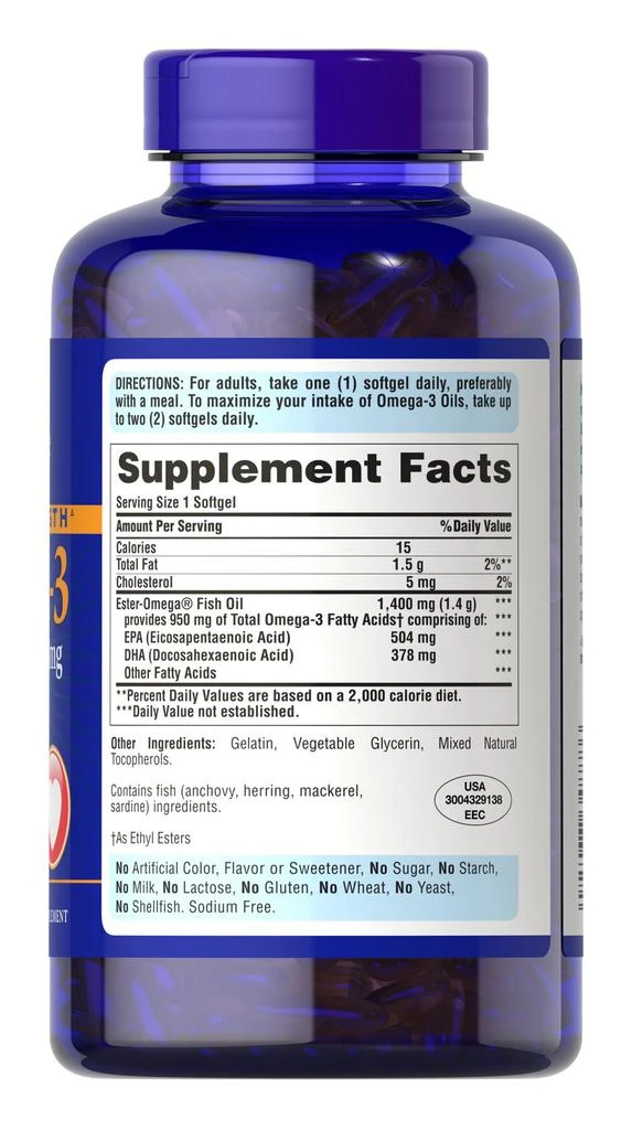 Triple Strength Omega-3 Fish Oil 1400 mg 240 Softgels 商品