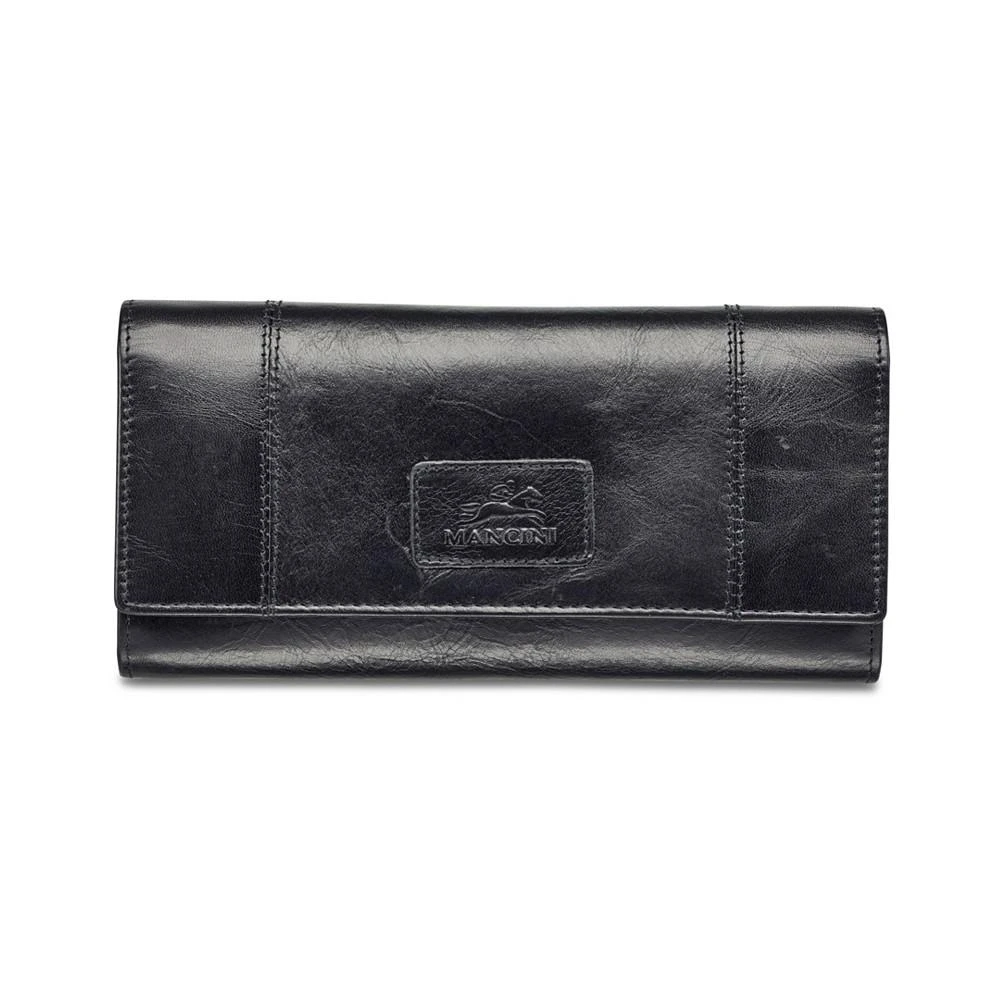 商品Mancini Leather Goods|Casablanca Collection RFID Secure Ladies Trifold Wing Wallet,价格¥844,第1张图片