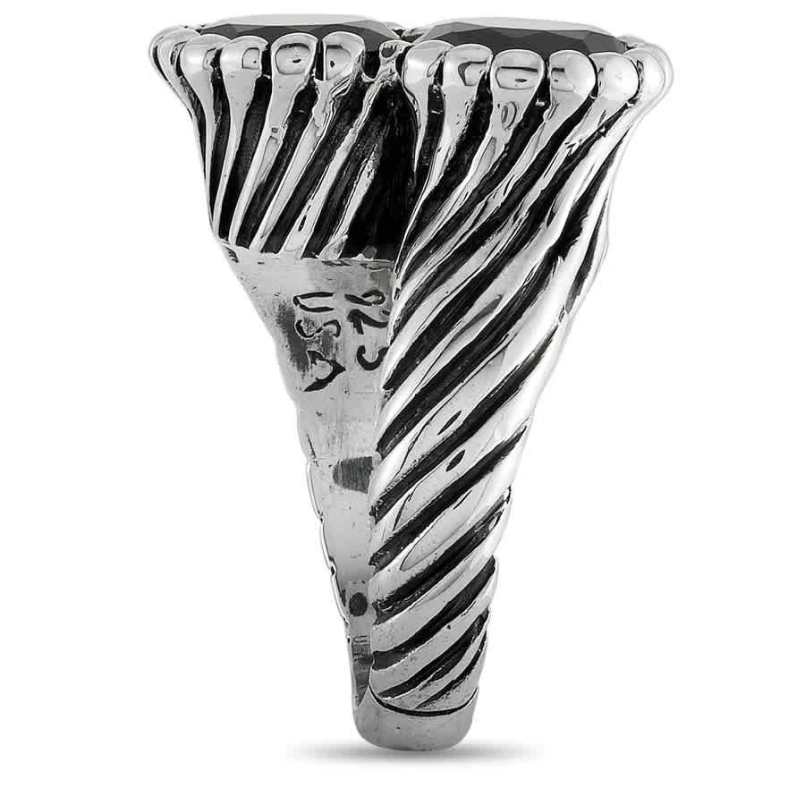 商品King Baby|Silver and Black Cubic Zirconia Twisted Pattern Ring,价格¥1077,第2张图片详细描述