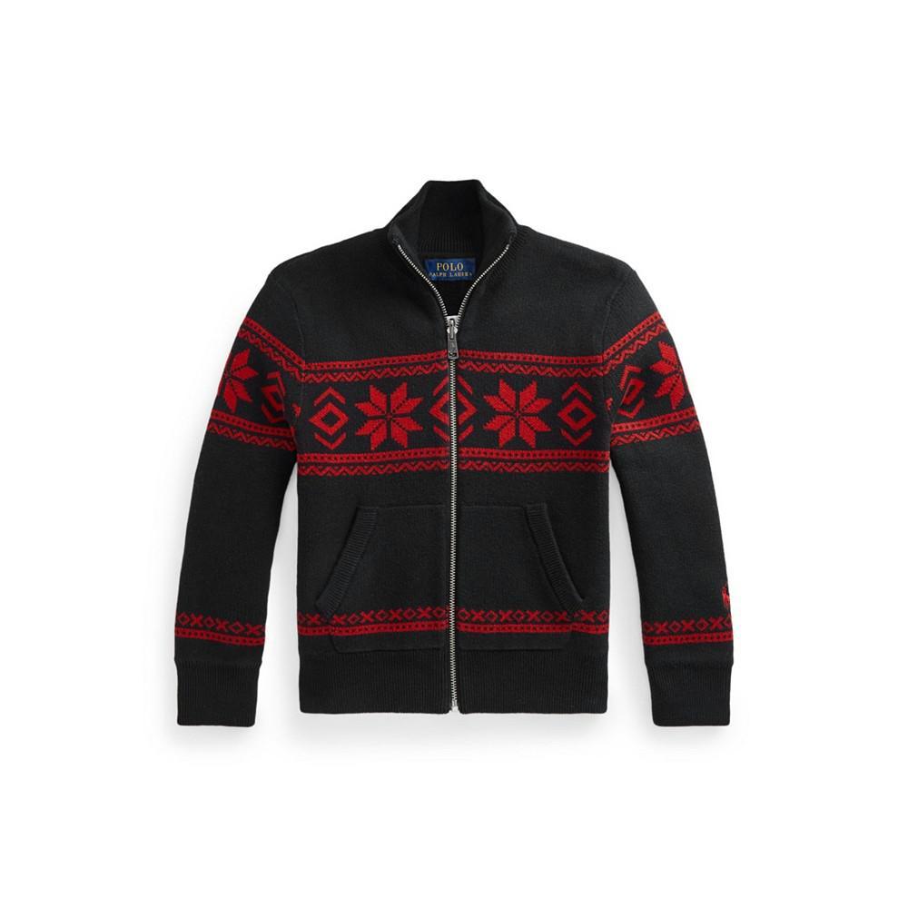 商品Ralph Lauren|Little Boys Fair Isle Reversible Cotton Full-Zip Sweater,价格¥382,第1张图片