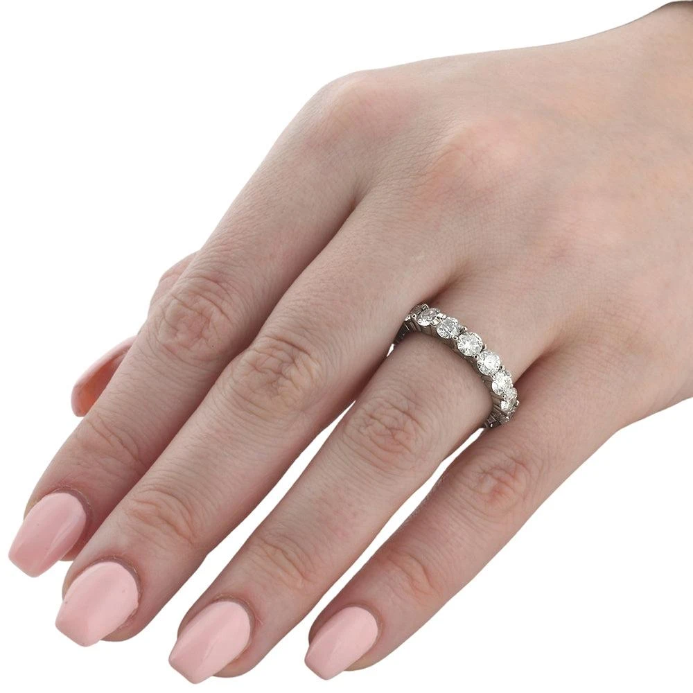 商品Pompeii3|5ct Prong Diamond Eternity Ring 14K White Gold Wedding Band,价格¥17547,第2张图片详细描述