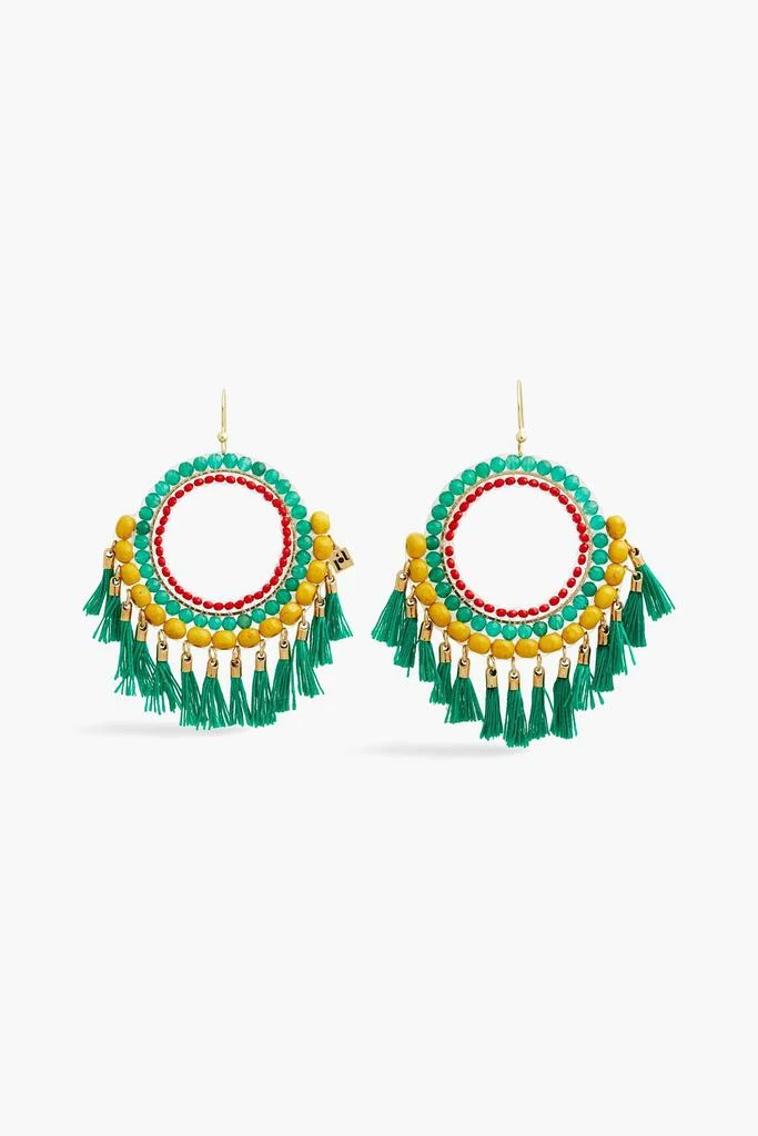 商品ROSANTICA|Gold-tone, bead and tassel hoop earrings,价格¥448,第1张图片