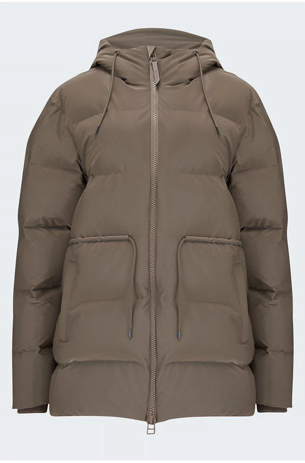 商品RAINS|Rains - Tie Waist Puffer Jacket in Velvet Taupe,价格¥3206,第1张图片