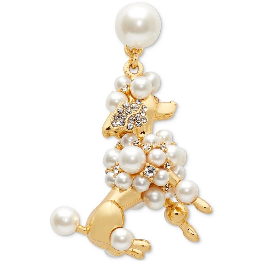 商品Kate Spade|Gold-Tone Cubic Zirconia & Imitation Pearl Poodle Statement Earrings,价格¥652,第2张图片详细描述
