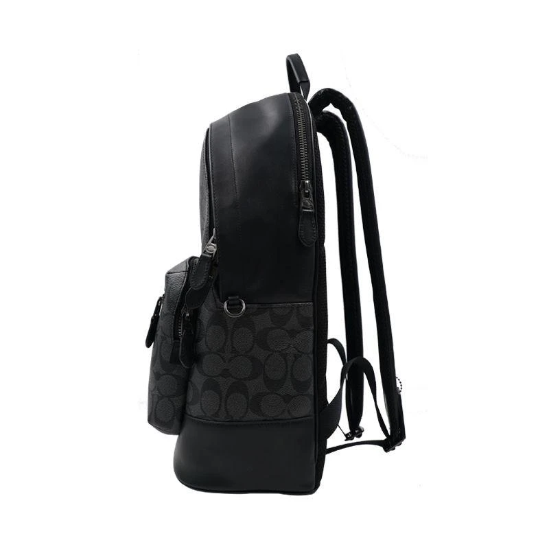 商品Coach|香港直邮COACH 奥莱款大号男士PVC配皮双肩背包3001QBOH0,价格¥4637,第5张图片详细描述