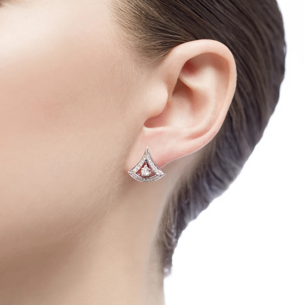 bvlgari 女士白金小扇子耳钉 354194  商品