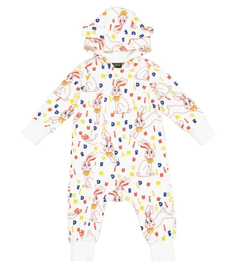 商品Mini Rodini|Baby Mr Rabbit棉质针织连身衣,价格¥395,第1张图片