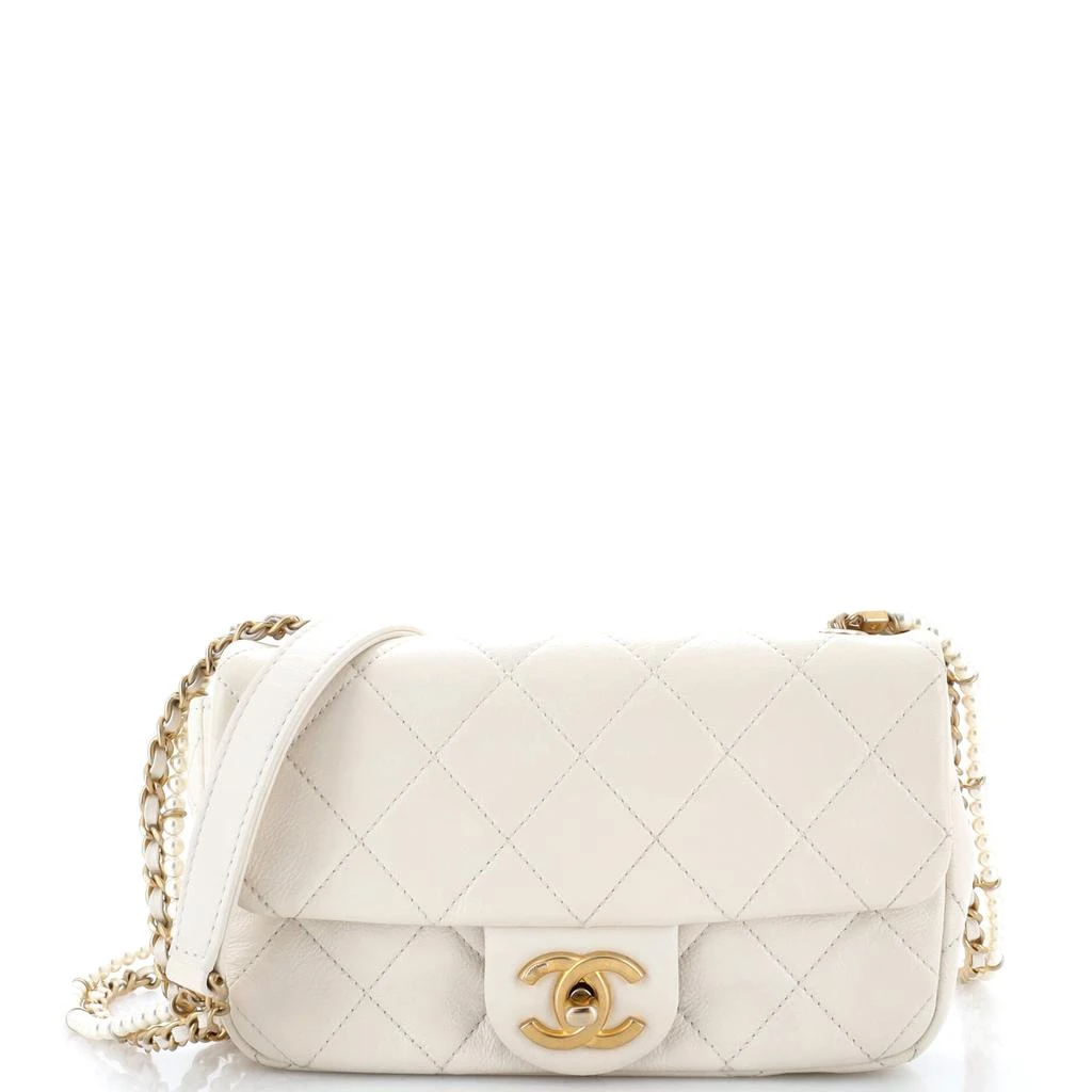 商品[二手商品] Chanel|Crystal Pearls Chain Flap Bag Quilted Calfskin Small,价格¥36352,第1张图片