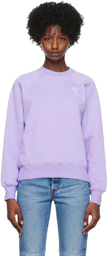 商品AMI|SSENSE Exclusive Purple Ami de Cœur Sweatshirt,价格¥2752,第1张图片