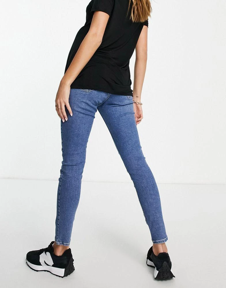 商品Topshop|Topshop Maternity under bump Jamie jeans in mid blue,价格¥209,第2张图片详细描述