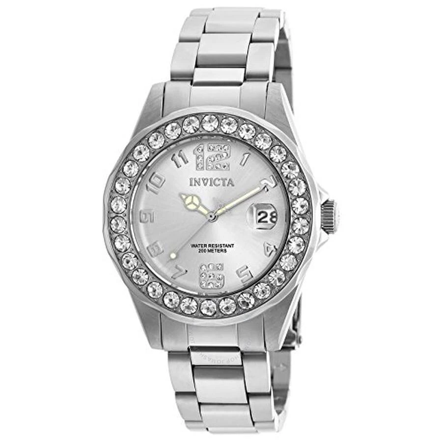 商品Invicta|Pro Diver Silver Dial Stainless Steel Ladies Watch 21396,价格¥489,第1张图片