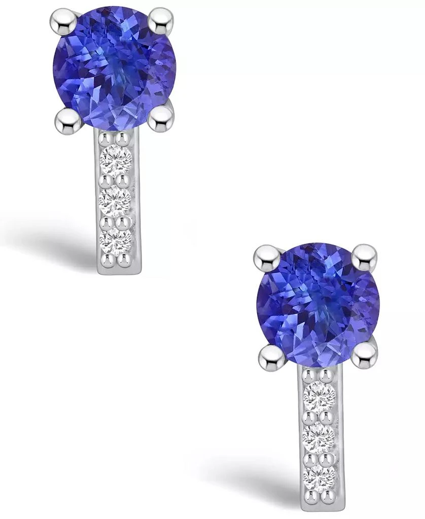 商品Macy's|Tanzanite (1-5/8 Ct. t.w.) and Diamond (1/8 Ct. t.w.) Stud Earrings,价格¥24441,第3张图片详细描述