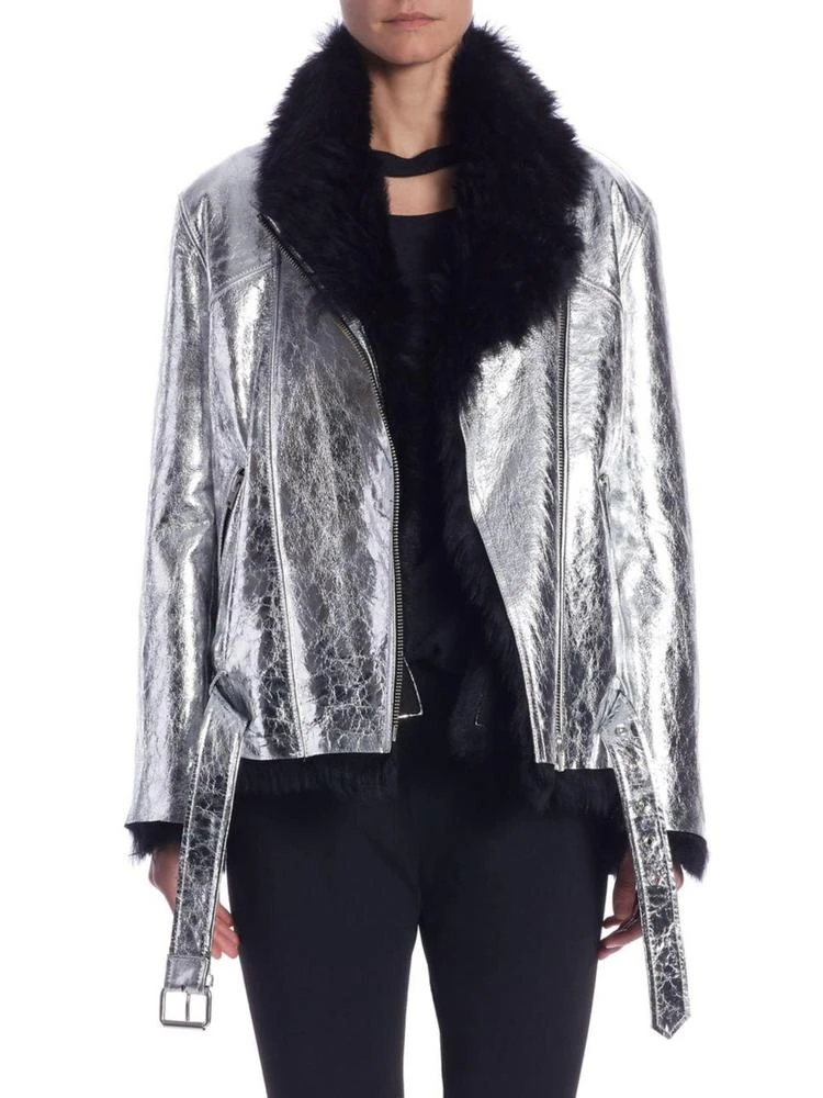 商品IRO|Manta Fur & Metallic Leather Jacket,价格¥23317,第1张图片