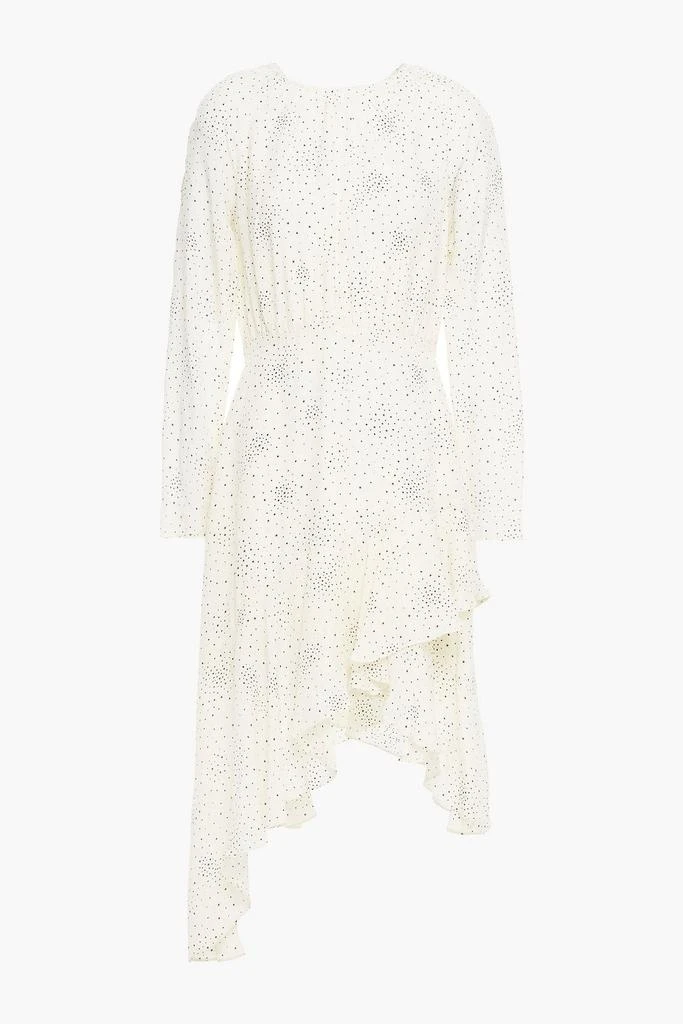 商品Maje|Reto asymmetric printed washed-cupro dress,价格¥623,第3张图片详细描述