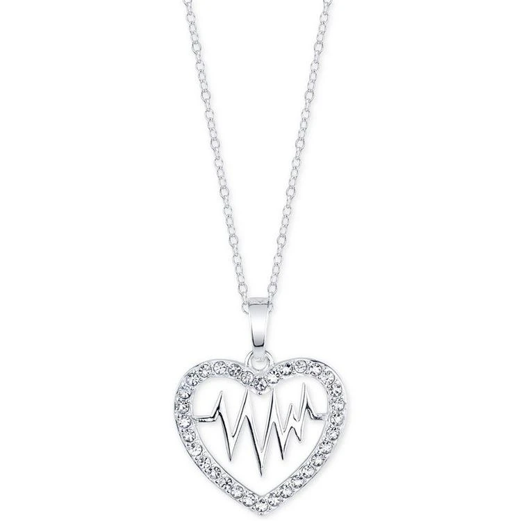 商品Unwritten|Crystal Heartbeat Pendant Necklace in Sterling Silver,价格¥300,第1张图片