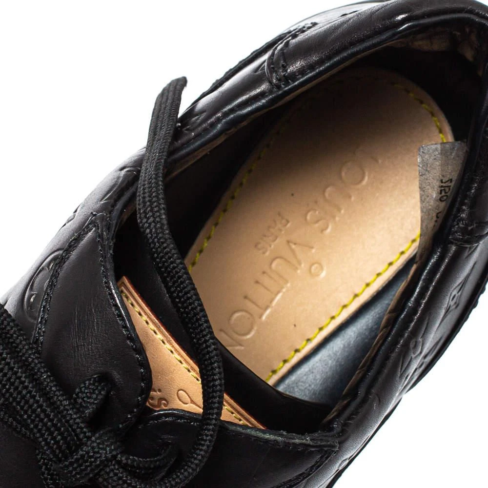 Louis Vuitton Black Monogram Embossed Leather Lace Up Sneakers Size 42 商品