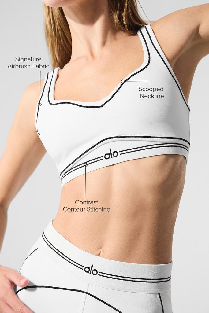 Alo Airbrush Heart Throb Bra - White/Black - Lingerie - Free