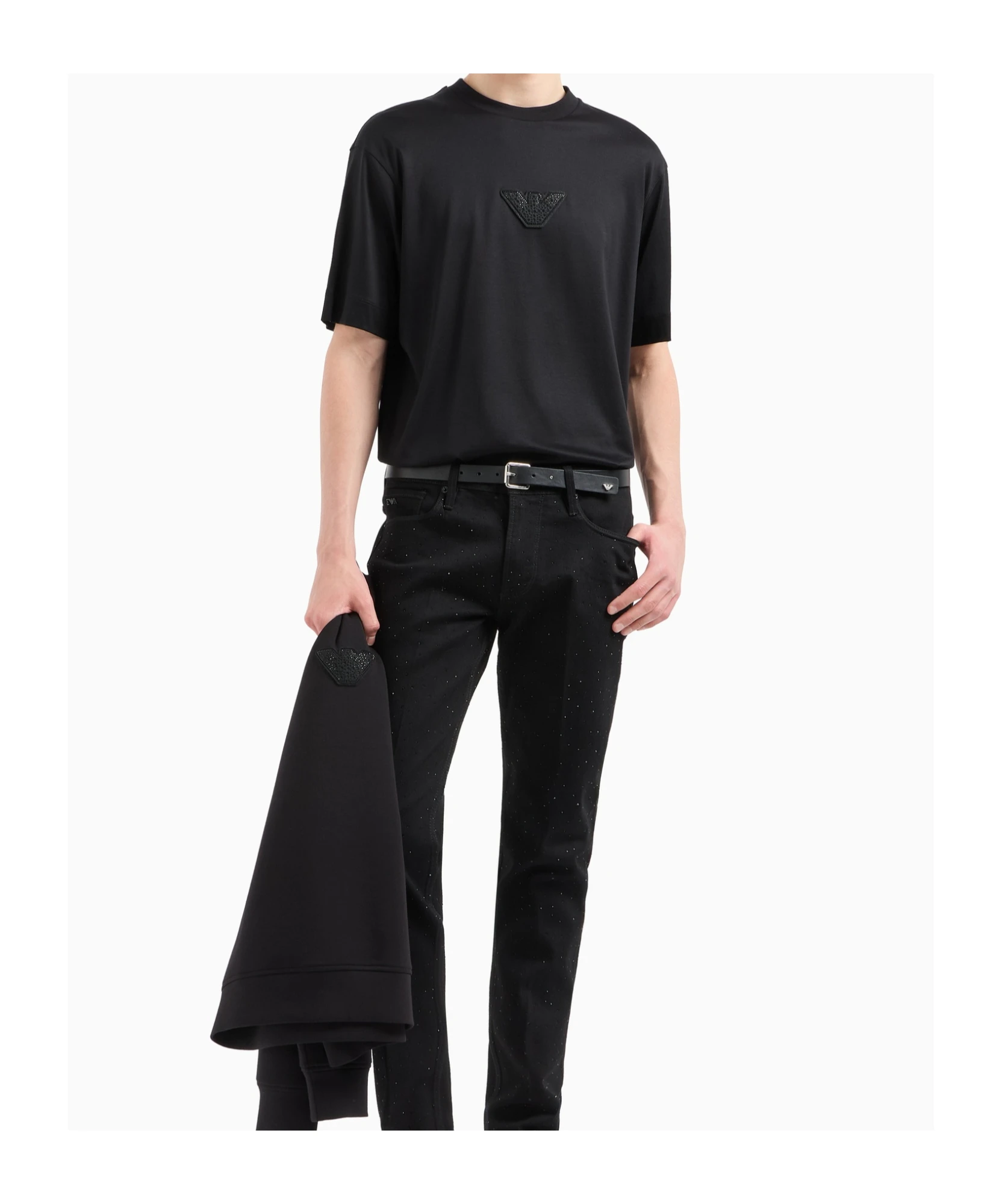 商品【商品预售7天】 Emporio Armani|Emporio Armani 男士T恤 EM001493AF10017UC001 黑色,价格¥1035,第5张图片详细描述